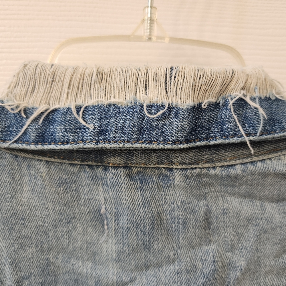 Ci Sono Distressed Light Wash Denim Trucker Jacket - Small - Edgy Streetwear - Picture 10 of 15